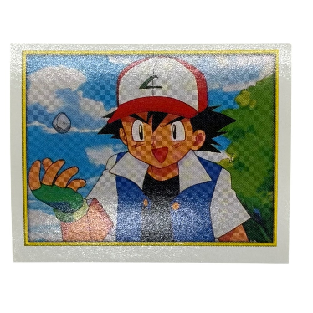 Pokemon Ash Ketchum Merlin Sticker 2000 Nintendo Merlin Collections #10 Vintage